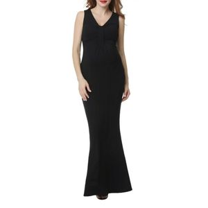 Kimi + Kai Maternity Edrei Black Mermaid Maxi Dress Size M